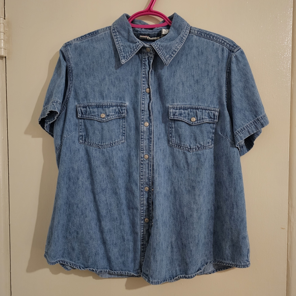 Faded Glory Blue Button Down Shirt